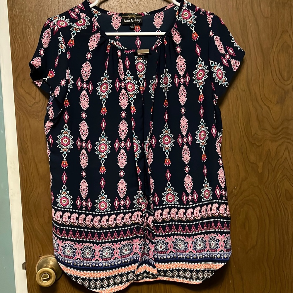 Twine & string cap stringed blouse size L
